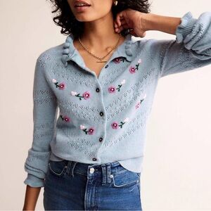 Boden Floral Embroidered Cardigan
